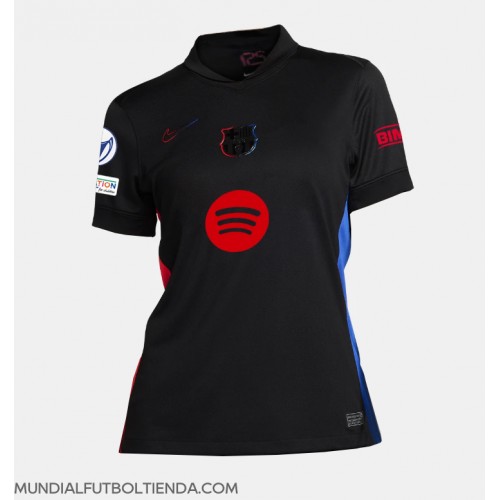 Camiseta Barcelona Segunda Equipación Replica 2024-25 para mujer mangas cortas